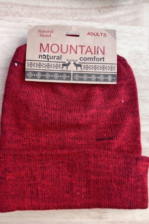 natural blend adults mountain hat red